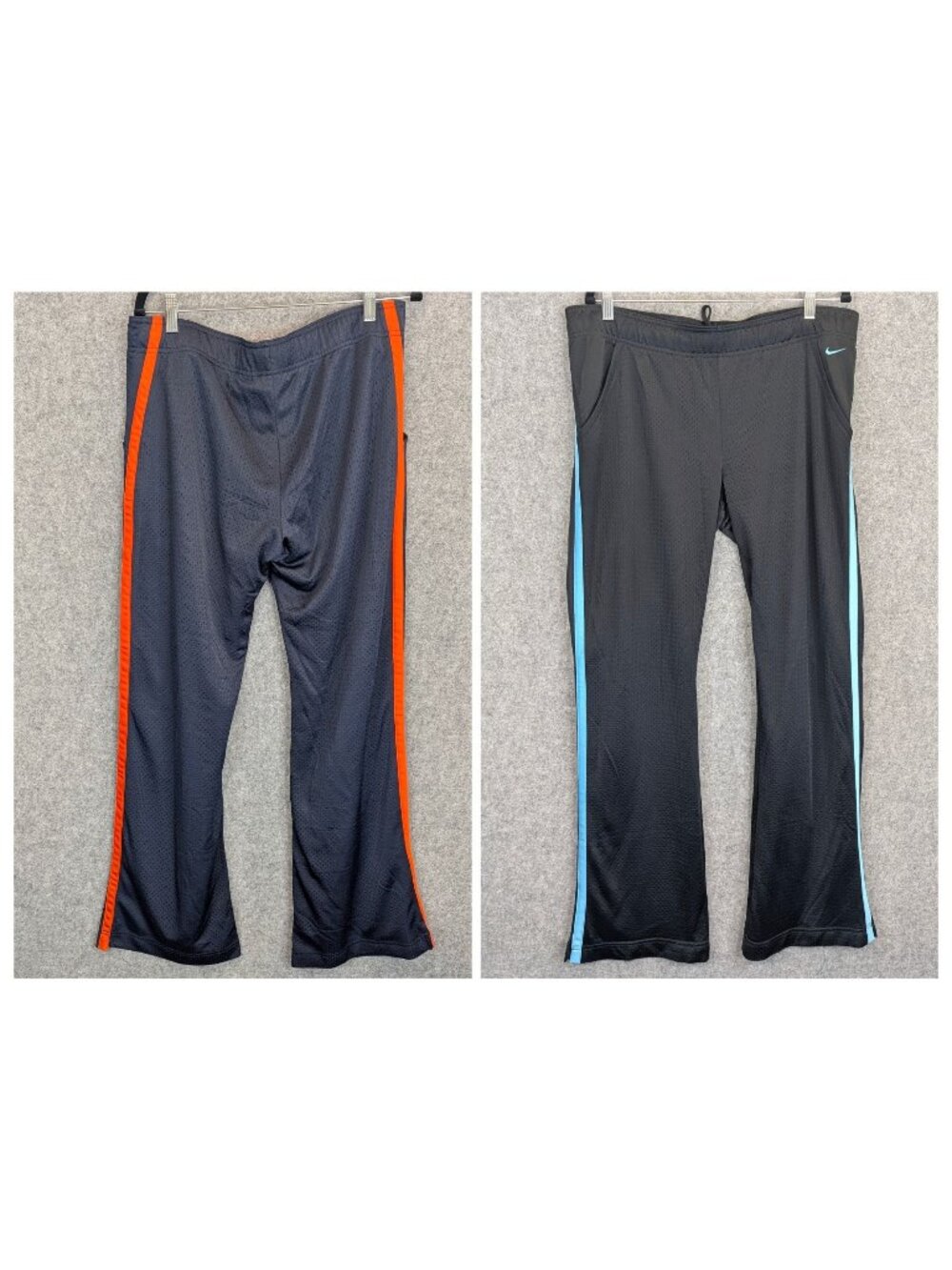 Lot of 2 Nike Womens Size Large Athletic Pants Navy Black Waffle Texture